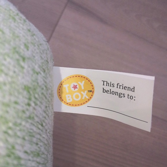 TOY BOX Green Dinosaur Plush 12" Knitted Stuffed Animal Toy Green-White EUC - Picture 4 of 4